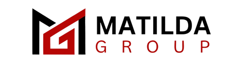 Matilda Group logo featuring a stylized red and black geometric emblem alongside the text 'MATILDA GROUP' in black and red on a white background.